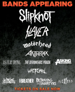 motorhead slipknot slayer anthrax first niagara pavilion